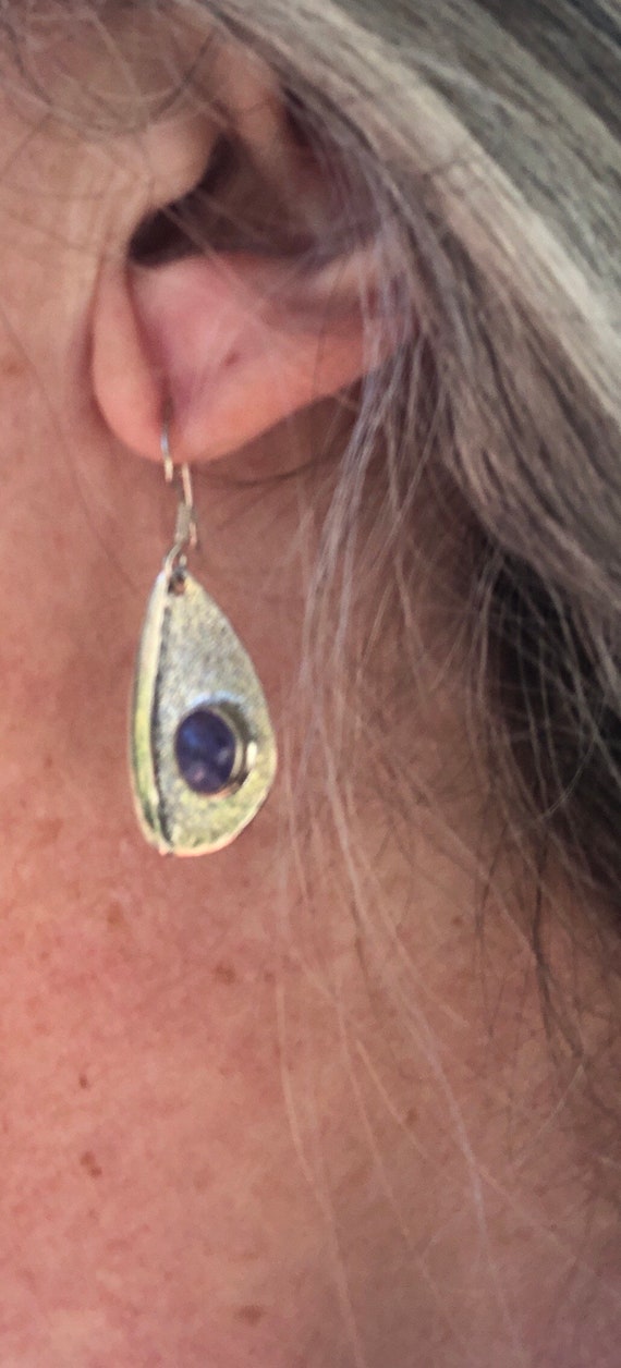 Tanzanite Oval Cabochon solid Sterling Silver pie… - image 7