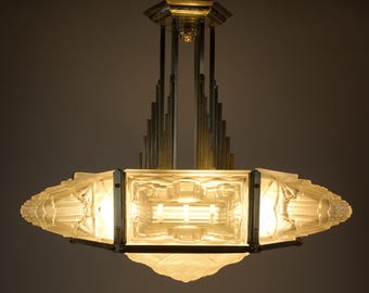 Hugue, Art Deco Chandelier, France 1920s