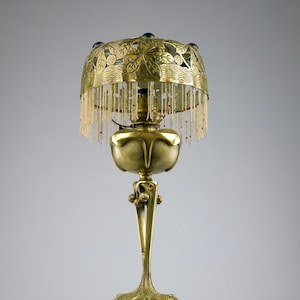 Georges Leleu for L.R. Apollon | Antique Oil Lamp | French Art Nouveau | Gilt Bronze Sculpture | 19th Century