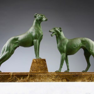Att. à Louis Albert Carvin, Sculpture de lévrier, Art déco français des années 1930