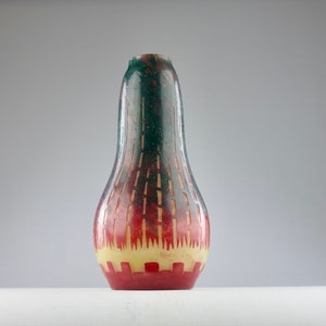 Le Verre Français, Oblong &quot;Chicory&quot; Vase, French Art Déco Glassworks