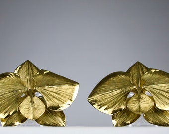 Chrystiane Charles for Maison Charles, Pair of Orchid Wall Lights, France 1980s