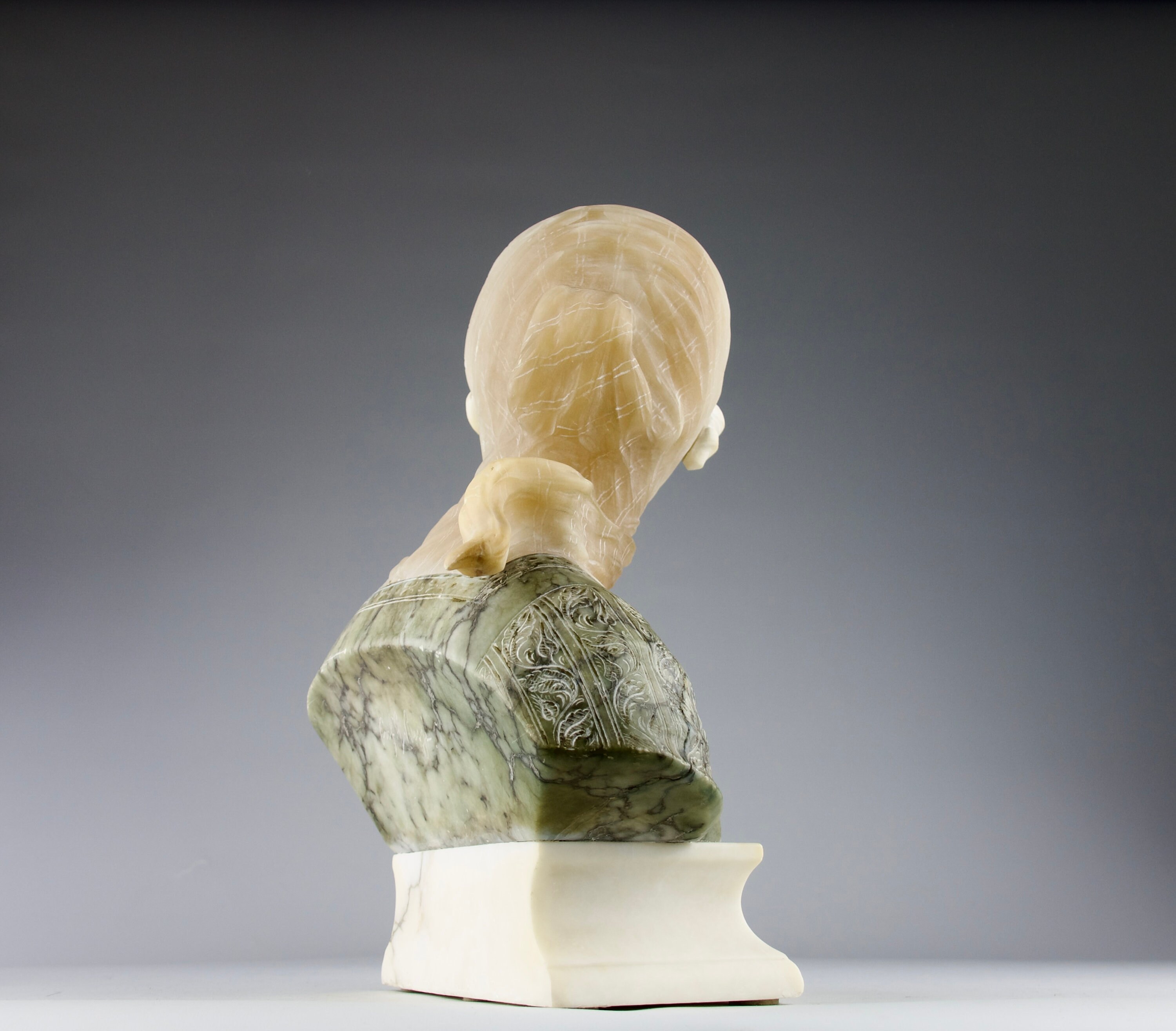 Prof. Giuseppe BESSI, Bust of Woman and Crown, Italy 19th Century