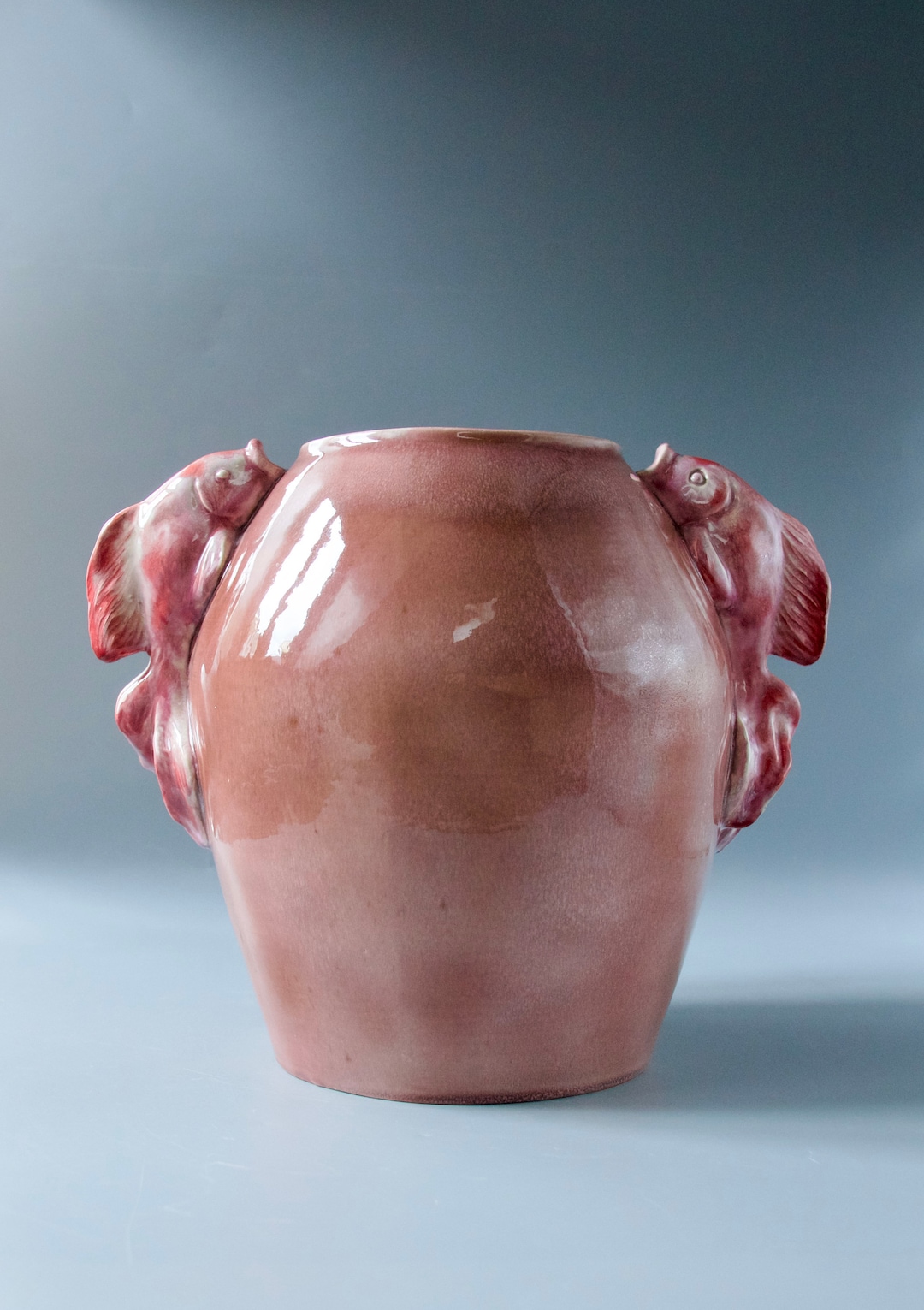 P. LETESSIER Pink Goldfish Vase France Art Deco 1930 Etsy