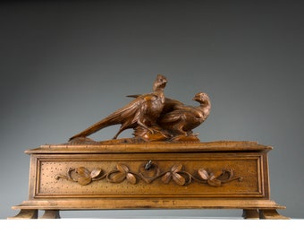 BRIENZ Artisans, Pheasant Box, Late 19th Century Switzerland
