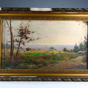 Paul LOUCHET (1854-1936), Pintura "Forêt de Fontainebleau" (Bosque de Fontainebleau), Francia