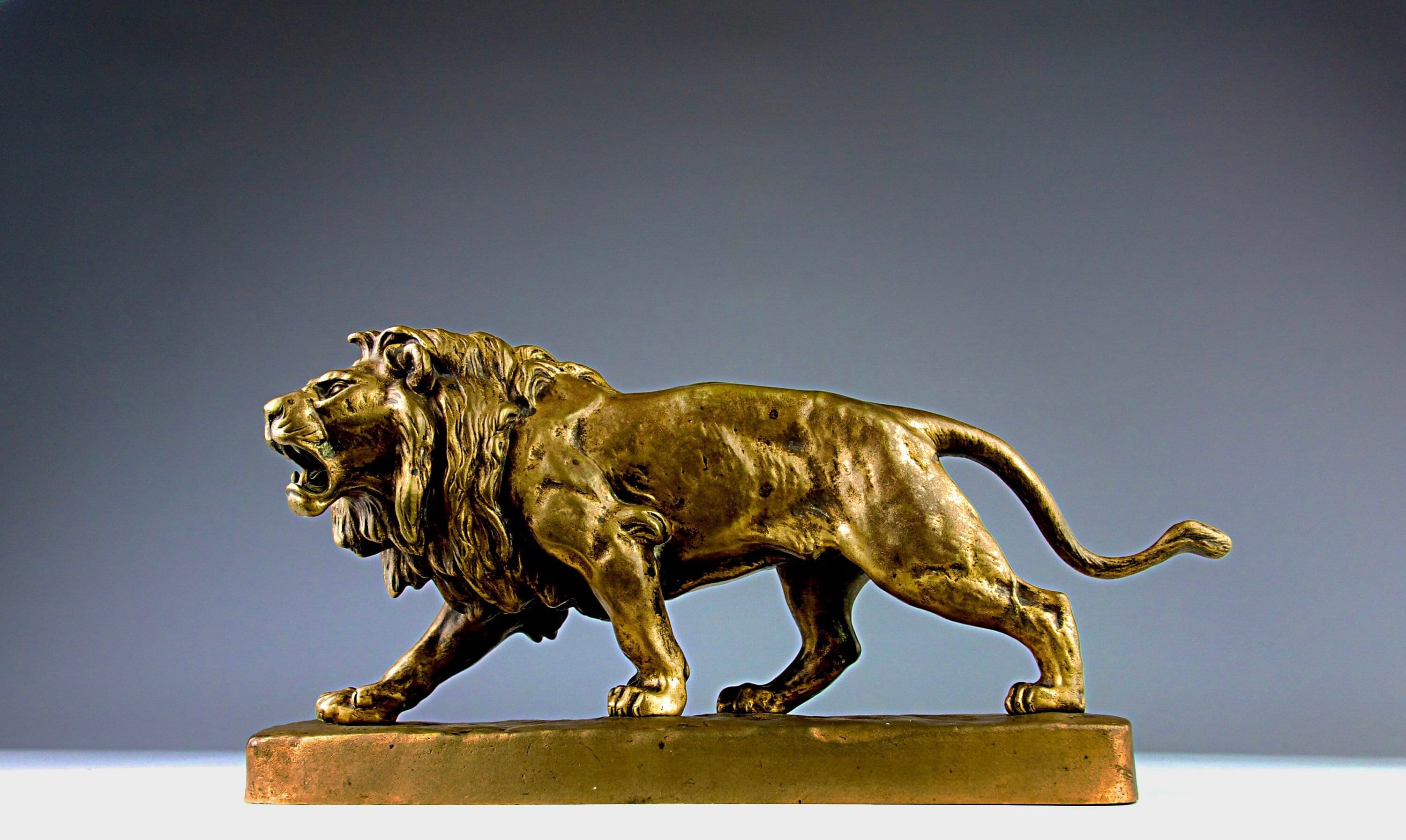 Vintage Bronze Lion Sculpture | Louis VIDAL | French Antique