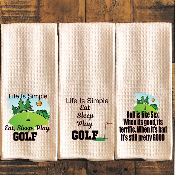 Kitchen Towels Golf Theme Etsy