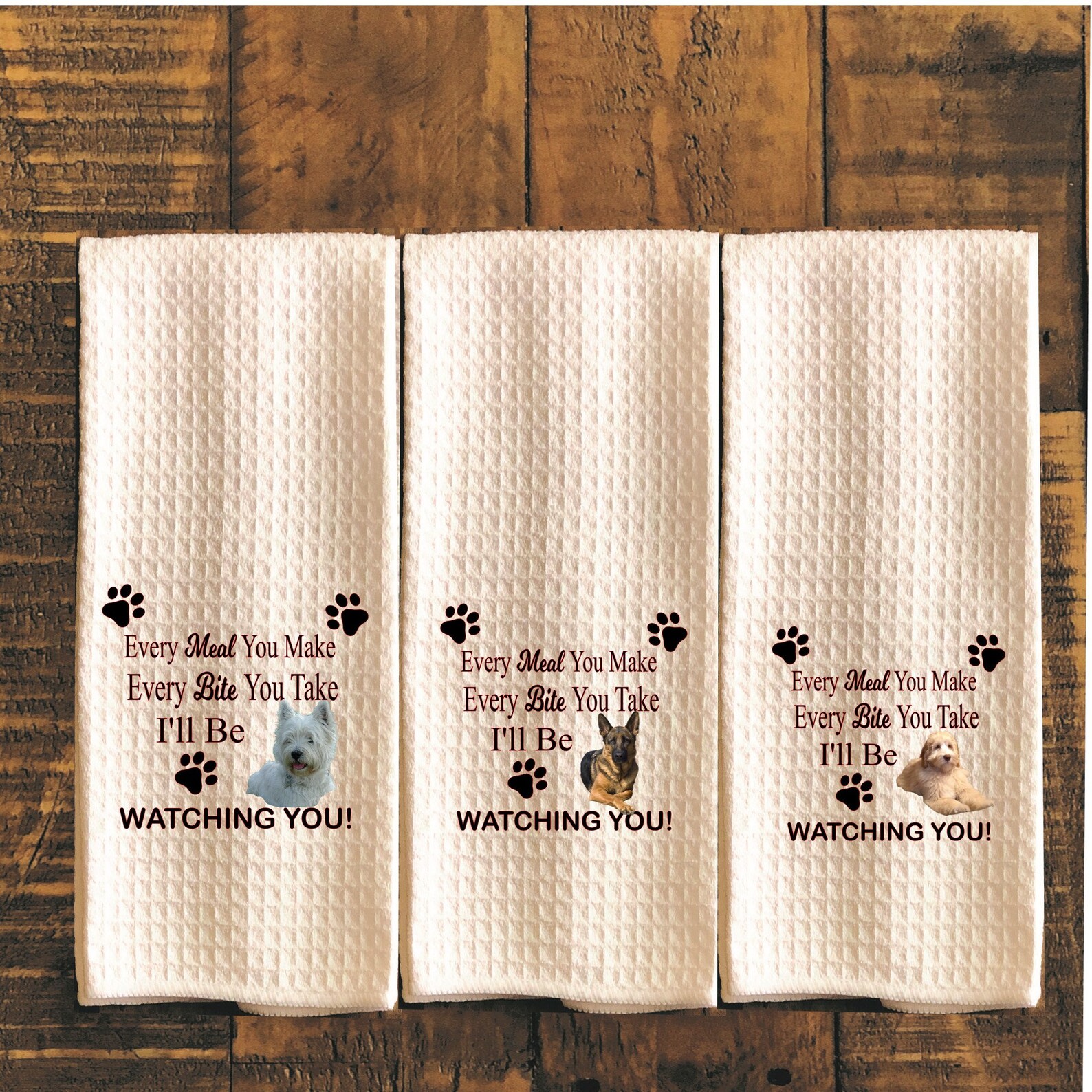 Personalized Dog Kitchen Towel Custom Hand Made Dish Towel Etsy