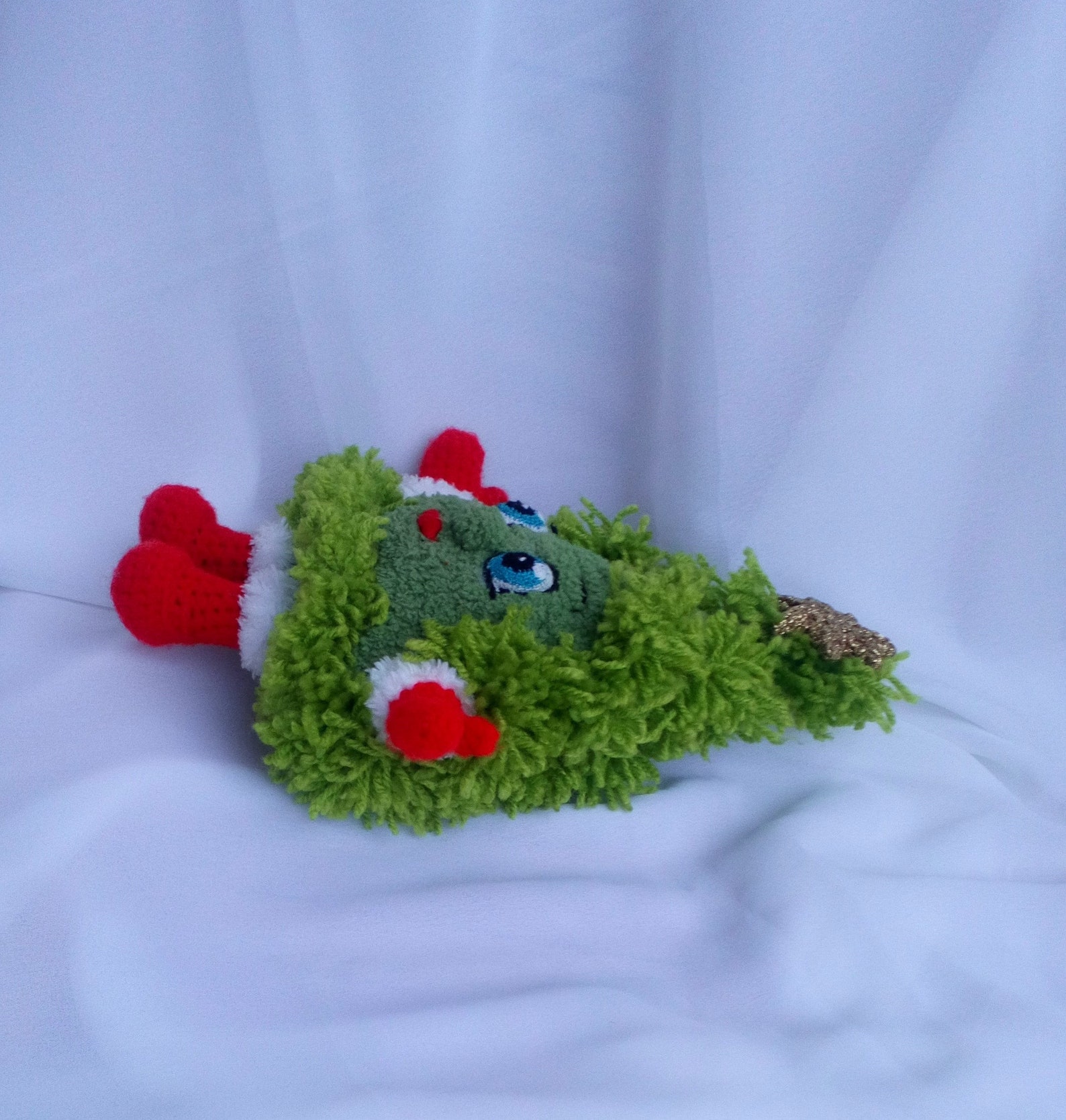 Christmas Tree Plush Toy, Unique Knitted Plush Toy, Green