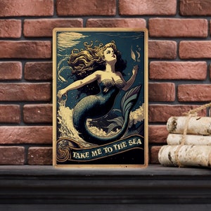 mermaid. take me to the sea,bathroom sign,washroom plaque,bathroom art,