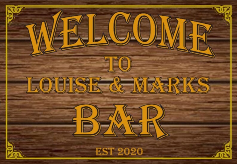 Personalised Home Bar Sign Aluminium Bar Sign Pub Sign Bar Etsy UK