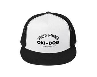Oki-Dog 80's Logo Embroidery / Mesh Cap - Black & White