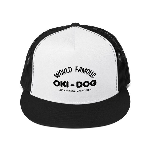 Oki-Dog 80's Logo Embroidery / Mesh Cap - Black & White