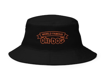 Classic Embroidery Oki-Dog Logo / Bucket Hat - Black