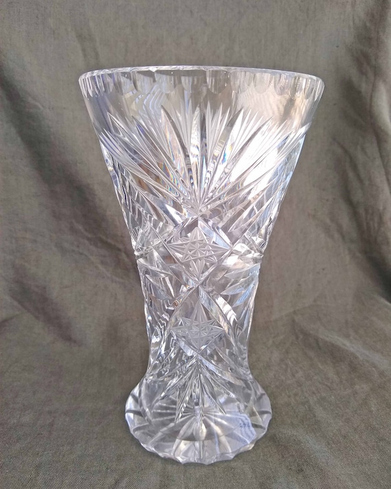 Vintage Cut Glass Vase Vintage Vase Vintage Glass Home Etsy