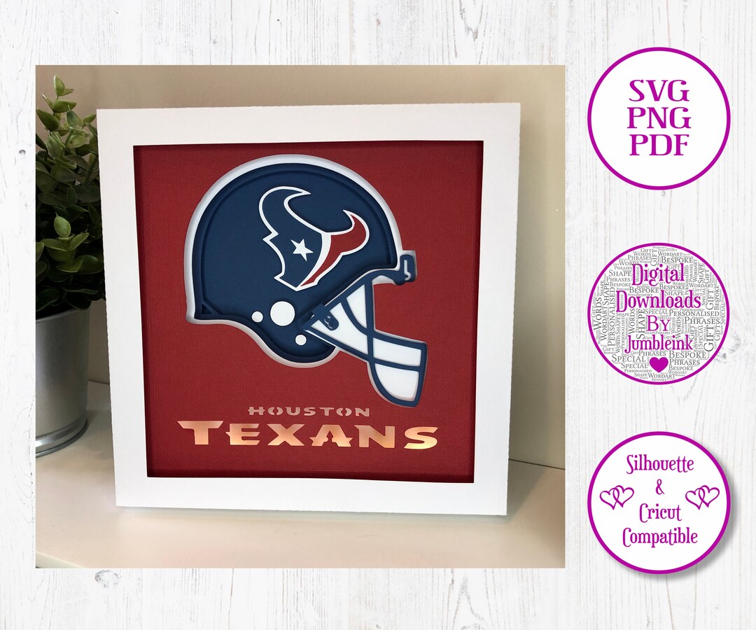 Houston Helmet Shadow Box SVG Layered Card Stock Shadow Box Etsy