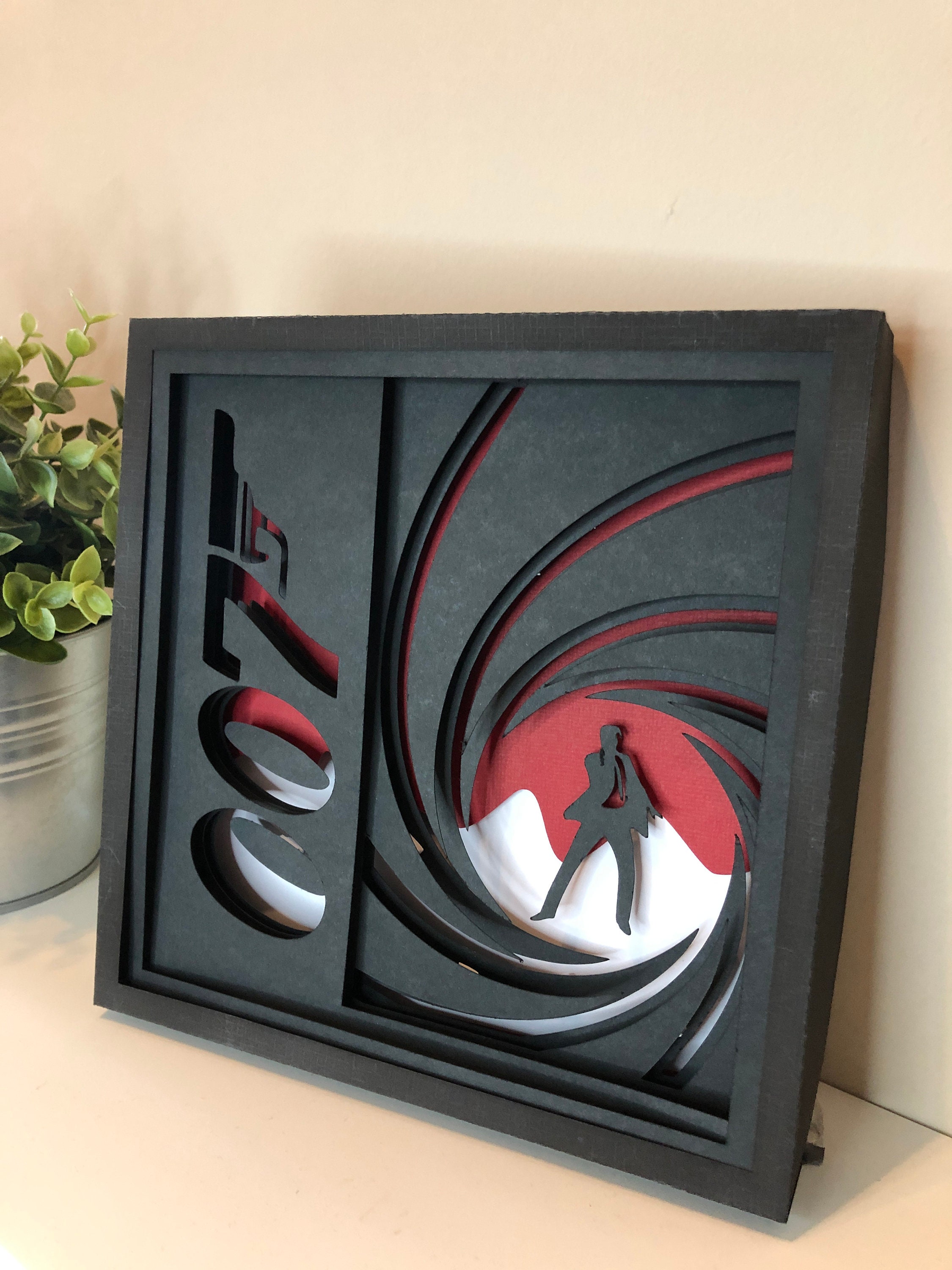 007 James Bond Paper Craft Shadow Box Template SVG 3D Shadow Etsy UK