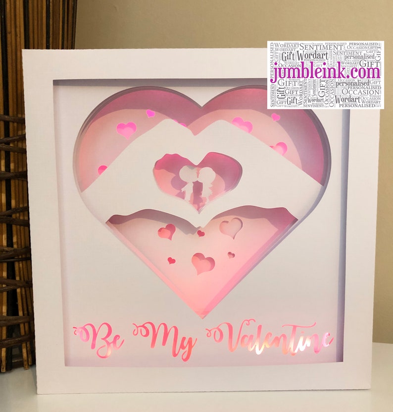 Download Be My Valentine 3D Paper Cut Template Light Box SVG ...