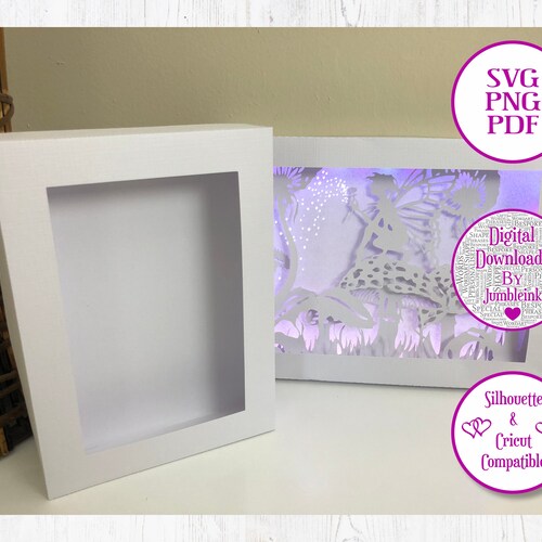 Rectangle 3D Shadow Box Frame Template SVG Silhouette Light | Etsy ...