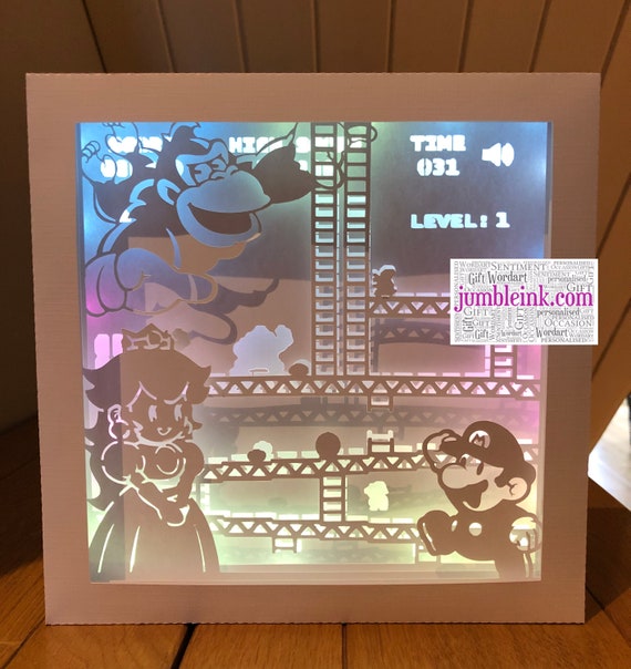 Download J378 Mario Paper Cut Light Box Template Shadow Box Svg Etsy