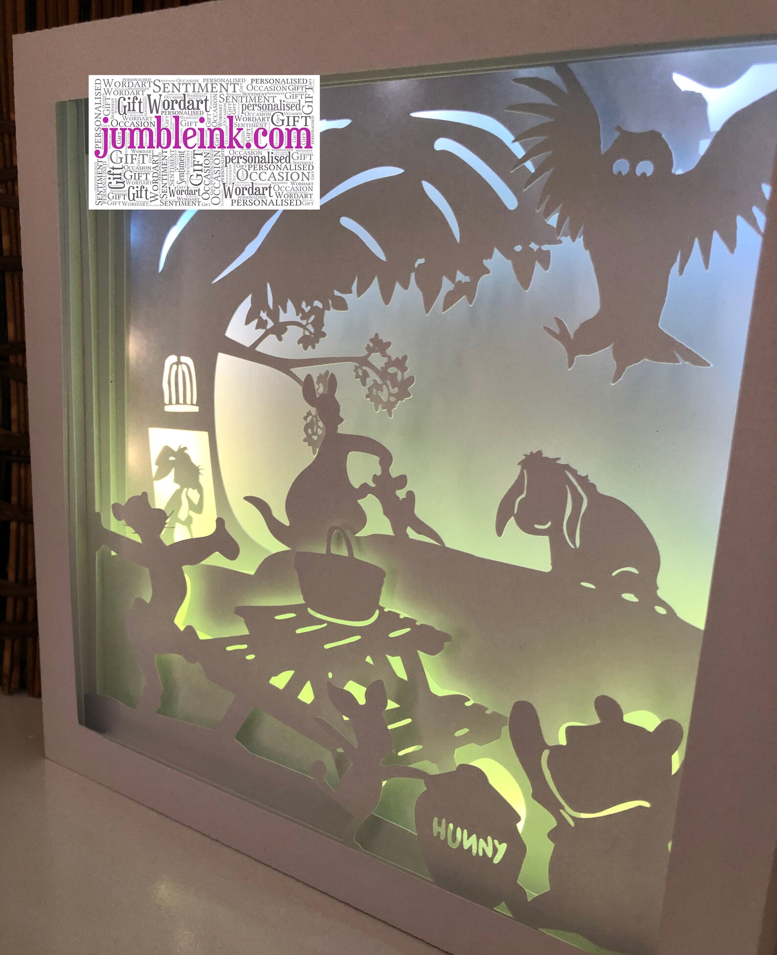 Winnie the Pooh Paper Cut Light Box Template Shadow Box SVG - Etsy