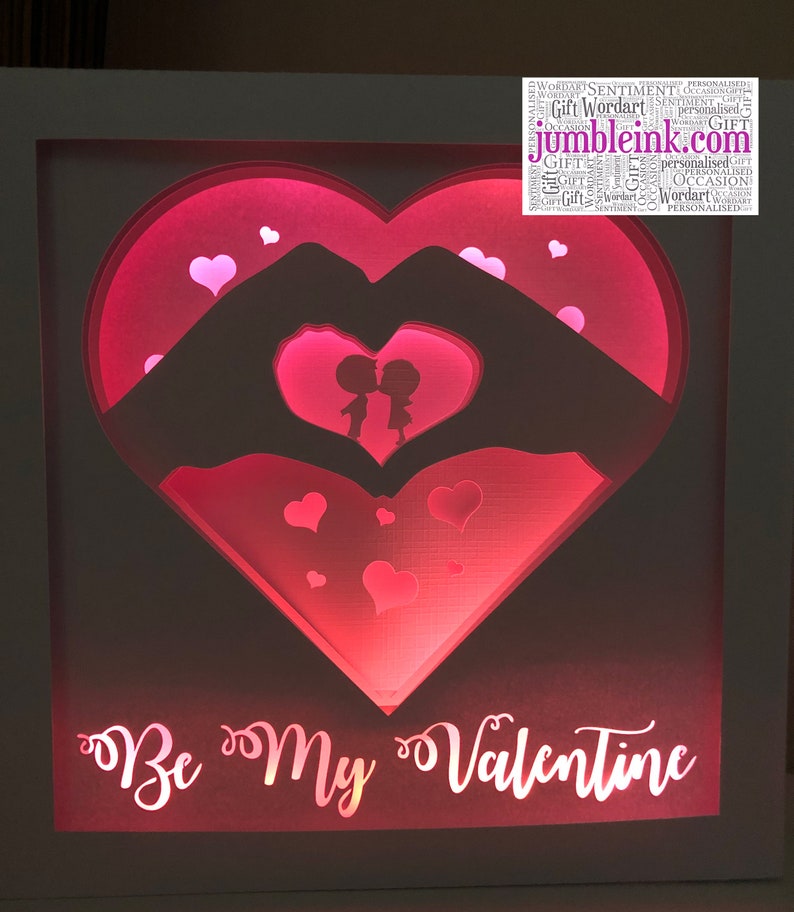 Be My Valentine 3D Paper Cut Template Light Box SVG ...