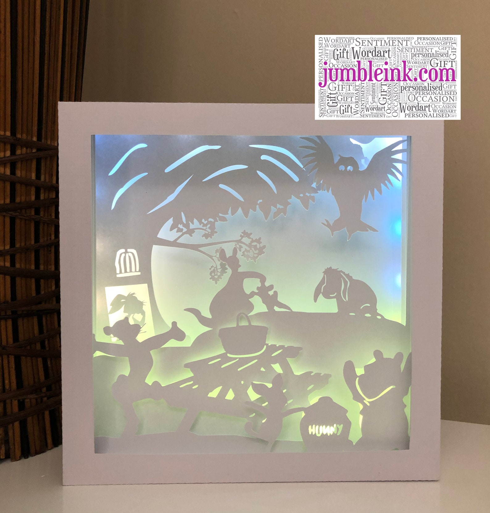 Winnie the Pooh Paper Cut Light Box Template Shadow Box SVG - Etsy