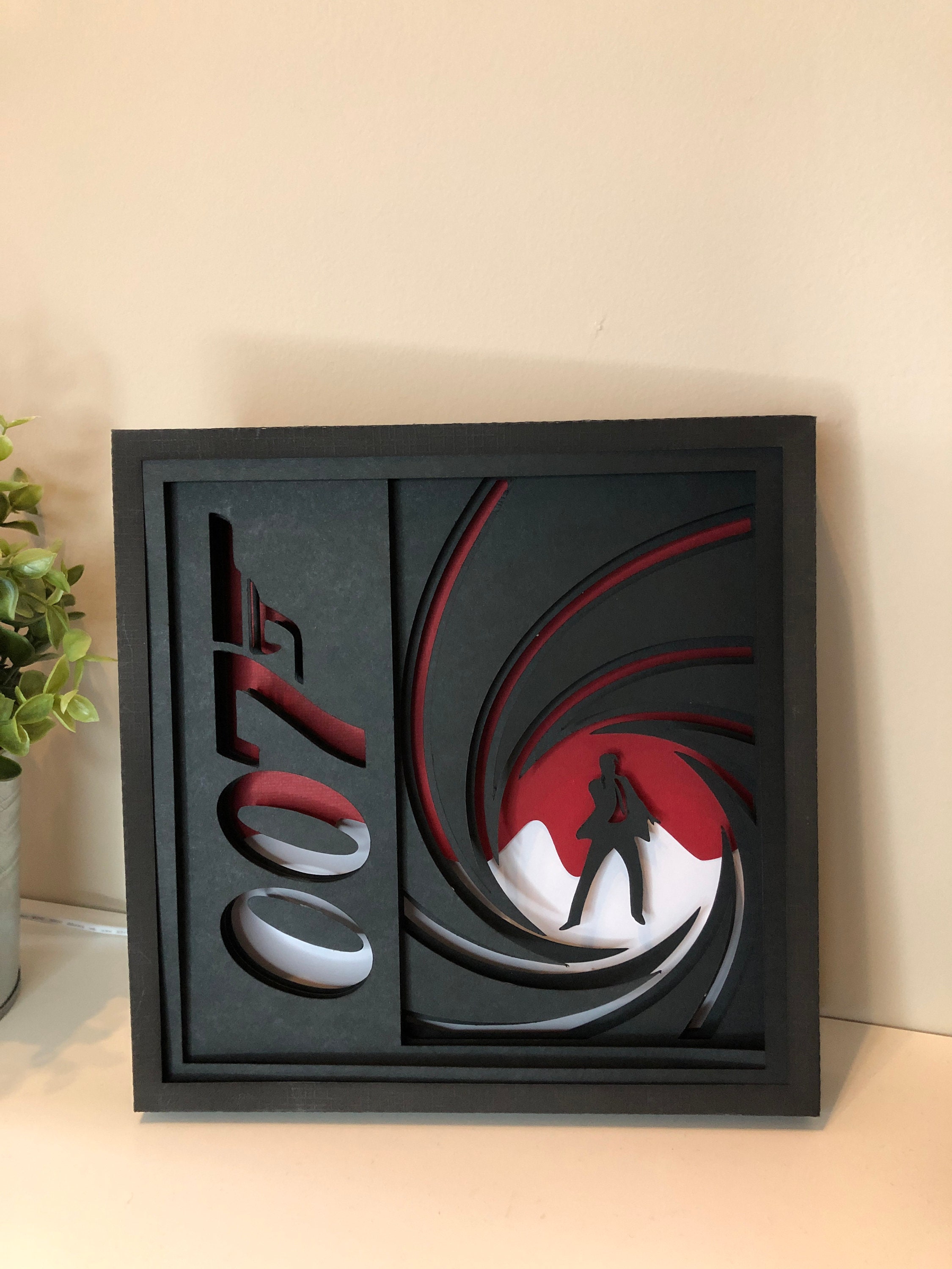 007 James Bond Paper Craft Shadow Box Template SVG 3D Shadow Etsy UK