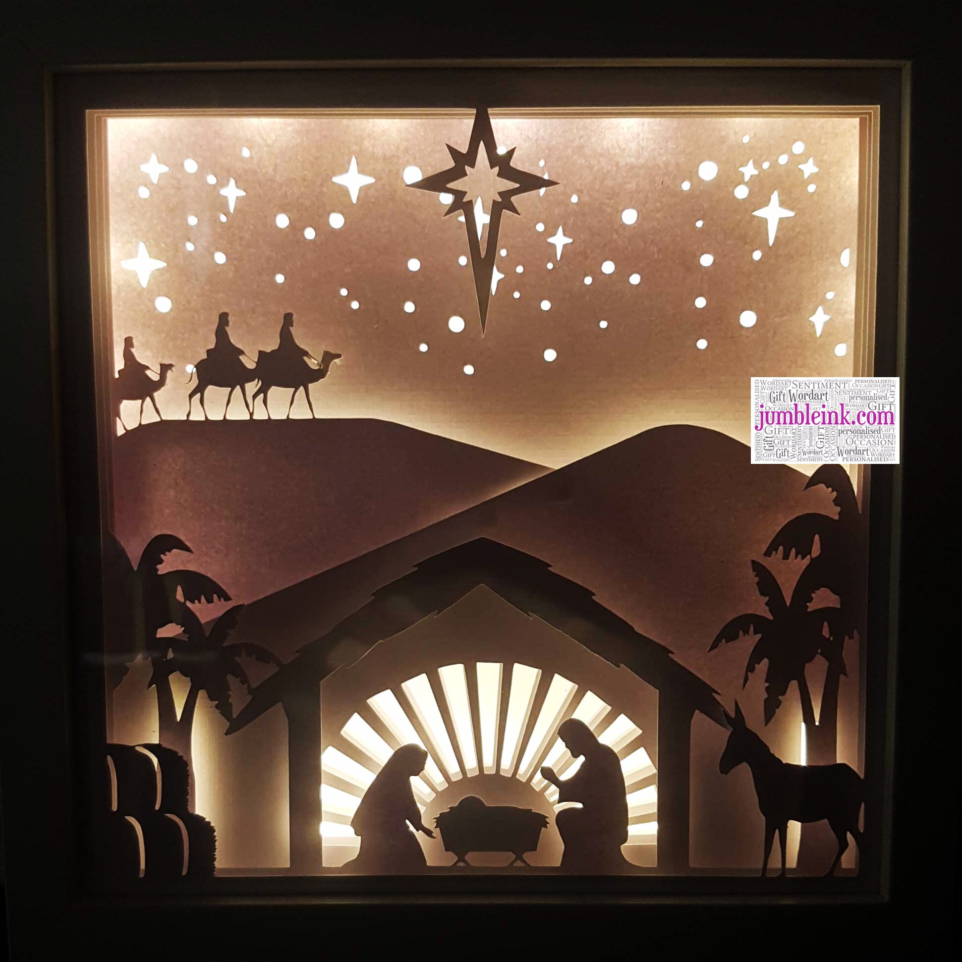 Nativity Christmas Paper Cut Light Box Template Shadow Box Etsy