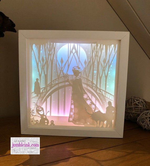 Download J354 Frozen Elsa Anna Paper Cut Light Box Template Shadow Etsy