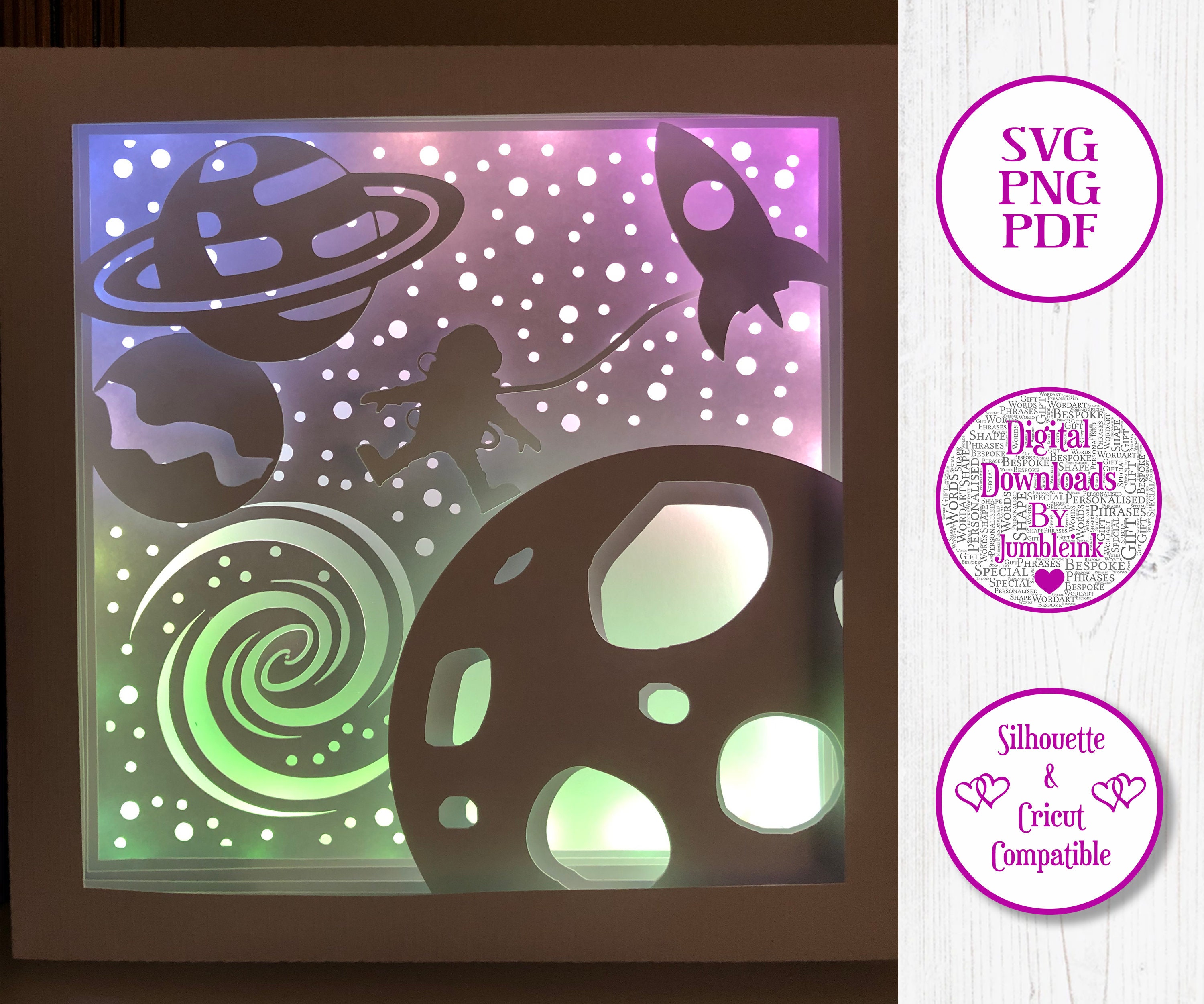 Download J536 Space Walk Paper Cut Light Box Template Shadow Box Etsy