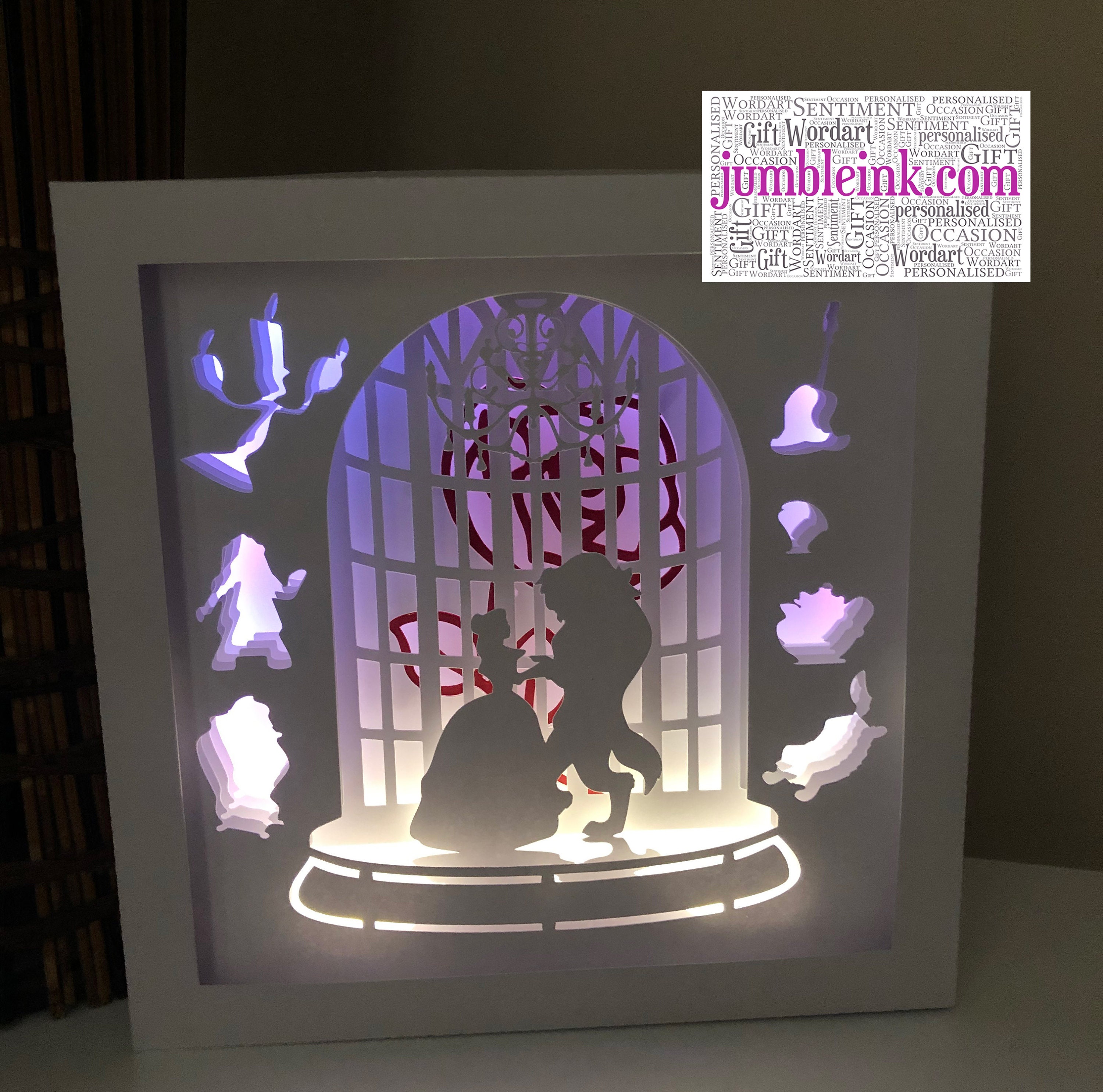 Download J330 Beauty And The Beast Paper Cut Light Box Template Etsy
