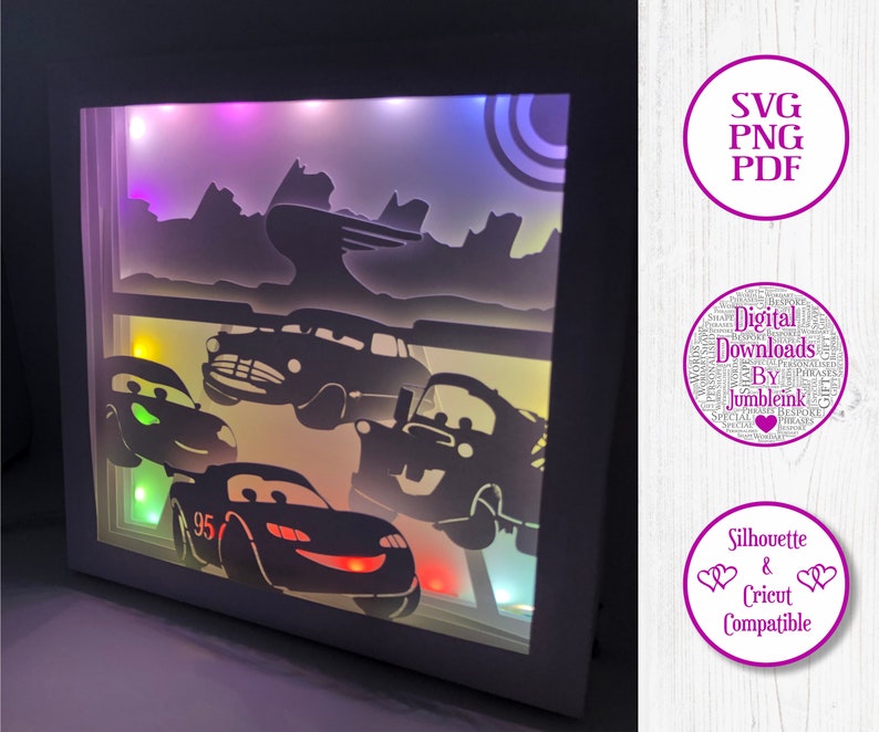 Download Cricut Cars Paper Cut Light Box Template Shadow Box Shadow Box Svg Silhouette 3d Papercut Lightbox Svg File Diy Craft Supplies Tools Paper Delage Com Br