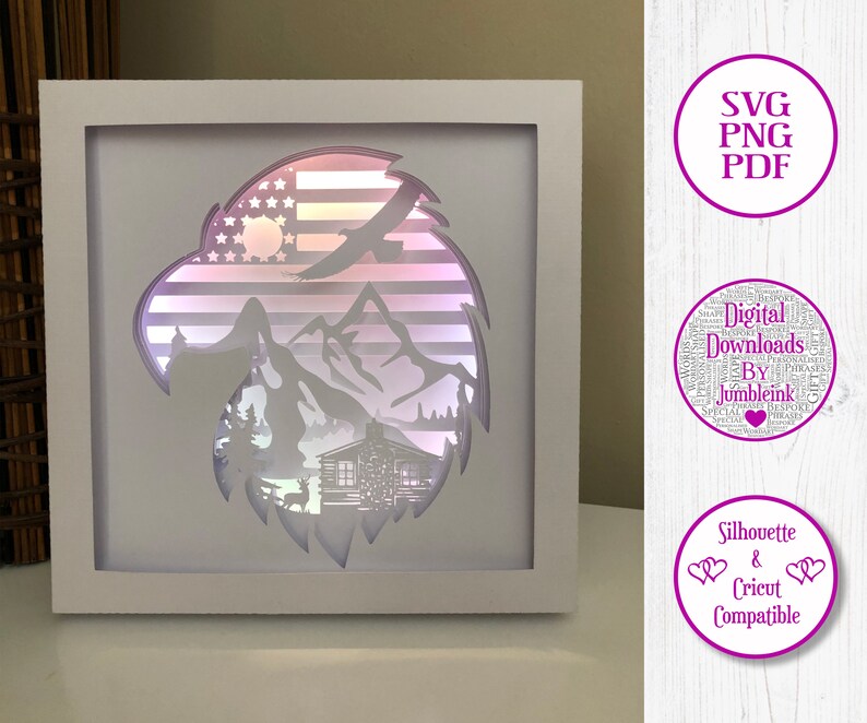 Download American Eagle Paper Cut Shadow Box SVG Digital Download | Etsy