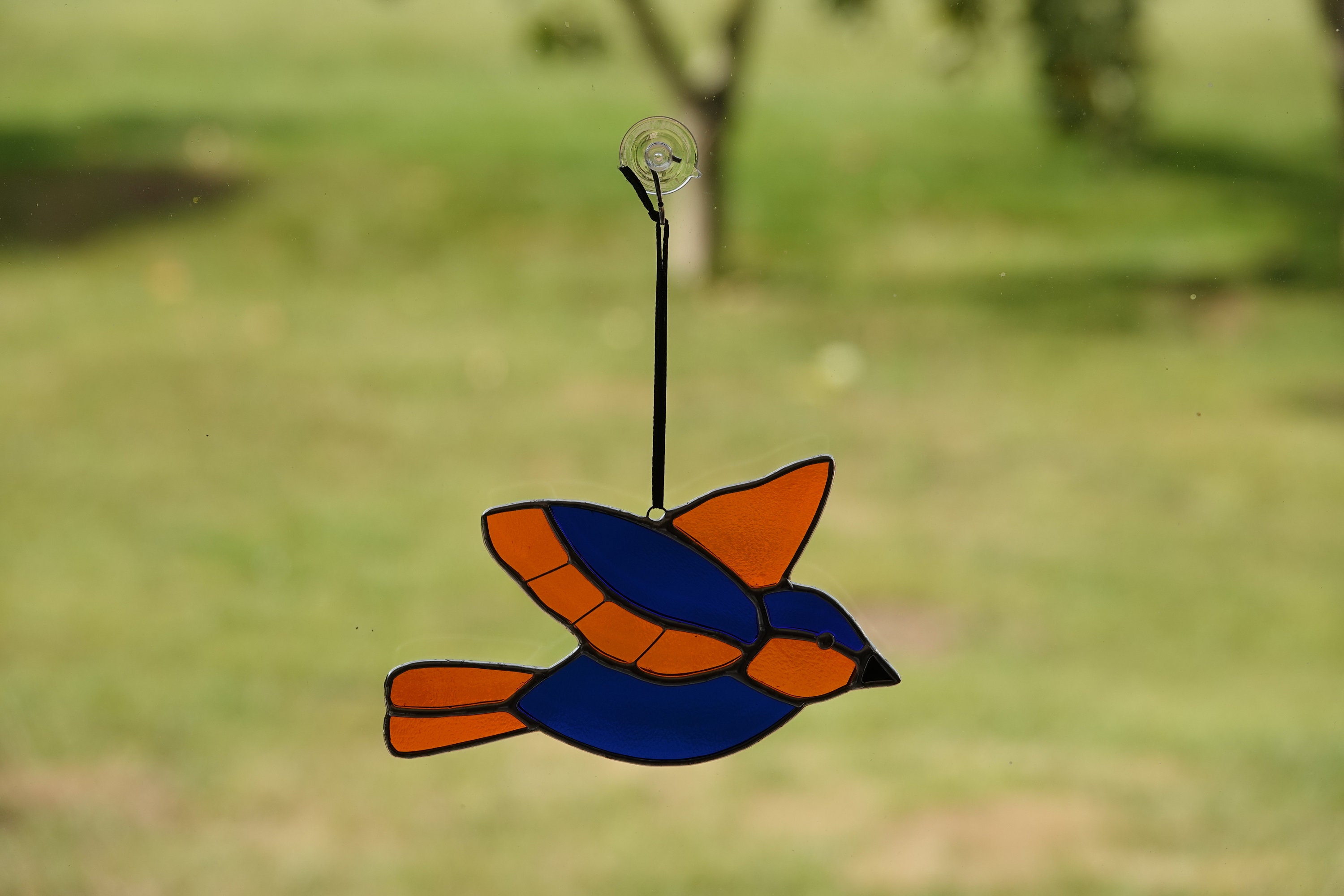 Stained Glass Suncatcher/window Hanger Red & Pearl White Etsy