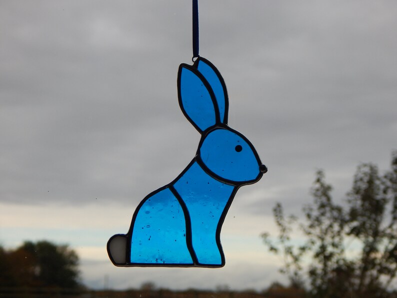 Stained Glass Purple Rabbit/bunny Hanger/suncatcher Gift/home Etsy