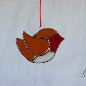 Stained Glass Suncatcher/Window Hanger Simple Robin Wing British Birds Ornament Gift/Home Decoration
