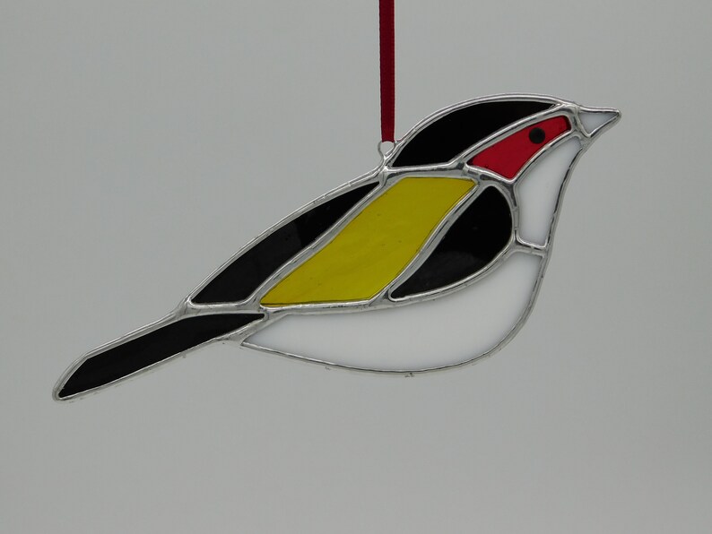 Stained Glass Suncatcher/window Hanger Goldfinch British Birds Etsy