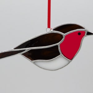 Stained Glass Suncatcher/Window Hanger Robin British Birds Ornament Gift/Home Decoration image 9