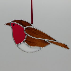 Stained Glass Suncatcher/Window Hanger Robin British Birds Ornament Gift/Home Decoration image 6
