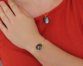 Blue flash Labradorite bangle,stacker bangle,Simple bangle,Gold bangle,Labradorite bracelet,Cuff bangle,Silver bracelet,Labradorite jewelry