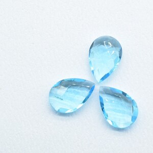 Sky Blue Topaz Faceted Pear Shape Briolettes,10x14mm Pear Beads,Jewelry Supplies,Pear Shape Briolette,Sky Topaz Teardrop,10x14mm pear Beads
