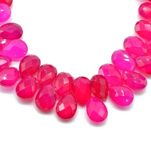 Pink Chalcedony Teardrop 7x10mm Briolettes,Natural Gemstone Pink Chalcedony,Chacledony Teardrop Briolettes,Drop Shape Beads Pink Chalcedony