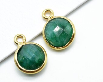 Drop jewel pendant green /& gold charm jewellery supplies C1218