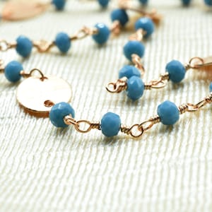 Turquoise 3mm Beaded Chain,Beaded Gold Plated Rosary Chain,Turquoise Rondelle Faceted Rosary Chain,jewelry Making,Finding,circle charm chain