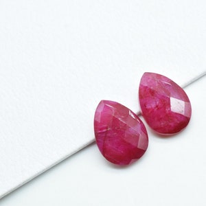 Natural Ruby Faceted pear shape Briolettes,Precious Ruby Beads,Faceted Pear shape Beads,Natural Gemstone Briolettes,10x14mm Pear Shape,Beads