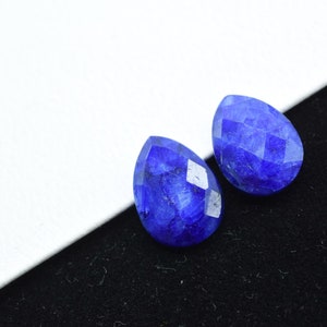 Blue sapphire Faceted Pear Shape Beads,10x14mm Pear Shape,Blue sapphire Faceted Teardrop,sapphire Jewelry Beads,Blue sapphire Briolettes,