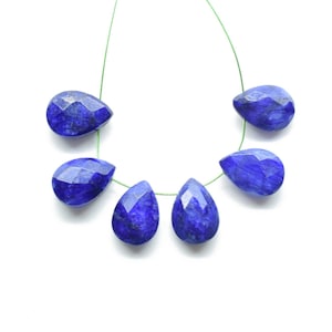 Blauwe saffier peer kralen/natuurlijke blauwe saffier gefacetteerde peer briolettes/blauwe saffier briolettes/blauwe saffier kralen, 7x10mm saffier briolett