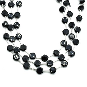 Black onyx Hexagon Shape Briolettes, Black onyx Beads,Hexagon briolettes strand, Jewelry making bead,AAA Quality 6mm Hexagon Briolette